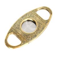 Cigar Cutter Cigar Cutter Cigar Guillotine Double Blade Engraved Western Cigar Cutter Carved Arabesques Zinc Alloy Double Blade Cigar Cutter