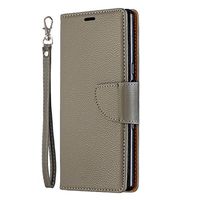 Lomogo Sony Xperia 10 Case, Leather Wallet Case with Kickstand Card Holder Shockproof Flip Case Cover for Sony Xperia10 - LOBFE130368 Grey