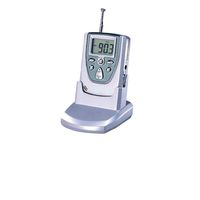 Lot of 2 - Compact FM Radio with Belt Clip Desk Dock and Earphone.