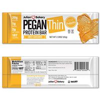 Julian Bakery Pegan Thin Protein Bar | Sweet Sunflower Butter | 20g Protein | 2 Net Carbs | Vegan | 12 Bars