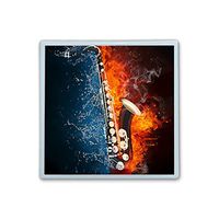 XIANN Care Contact Lens Box Holder Container Case Storage Eyecare Kit -Saxophone in Fire and Water