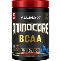 AMINOCORE BCAA – 8G BCAAs – 100% Pure Branch Chained Amino Acids – Gluten Free - Blue Raspberry - 315-Gram