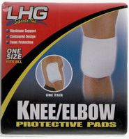 LGH Sports Knee/Elbow Support Pads - White One Size Fits Most