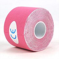 Kinesiology Tape 2Size Kinesiology Tape Athletic Tape Sport Recovery Tape Strapping Gym Fitness Tennis Running Knee Muscle Protector Scissor (Pink, 2.5cm x 5m)
