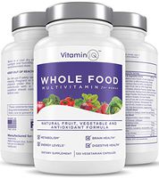 VitaminIQ Multivitamin for Women, Whole Food Vitamin, Antioxidant Rich Supplement for Essential Nutrients, Natural Calcium, Magnesium, Selenium, Vitamin A, B6, C, D3, E, K, 120 Vegetarian Capsules