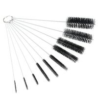 UEETEK 10pcs Nylon Bottle Tube Nozzle Cleaning Brush, Nylon Tube Brushes Straw Set for Drinking Straws / Glasses / Keyboards / Jewelry Cleaning