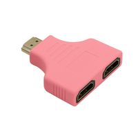 Wensltd Adapter Converter 1080P HDMI Port Male to 2 Female 1 In 2 Out Splitter Cable (Pink)