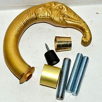 Star KING Wooden Walking Stick Cane Carved Elephant Brass Handle