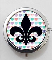 BlackKey Fleur De Lis Design 3-Compartment Decorative Pocket Gift Box Case Organizer for Pill, Color 1 -393