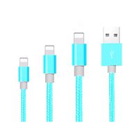 Besown Phone Charger Cable 3Pack Nylon Braided Cord Compatible Phone XS X 8 8Plus 7Plus 7 6Plus 6s -Blue(3/6/10ft)