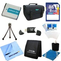 EN-EL5 High Capacity Battery 9 pc Kit Tripod Carrying Case 8GB SD Card & Reader Card Wallet Micro Fiber Cloth Lens Cleaning Kit Screen Protector Nikon Coolpix P520 P530 P5000 P5100 P6000 P510 P500 P90