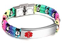 JF.JEWELRY Medical Alert ID Bracelets for Kids with Nylon Rope