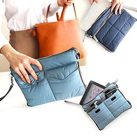 WINOMO Multi-functional Nylon Zippered Gadget Pouch Bag in Bag Handbag Travel Storage Bag Organizer for iPad Tablets (Blue)