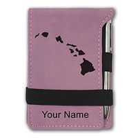 Mini Notepad, Hawaiian Islands, Personalized Engraving Included (Pink)