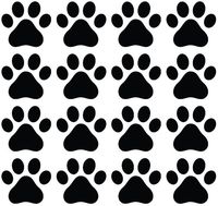 Yadda-Yadda Design Co. Dog Paw Prints - Matte Finish Vinyl Decal Sticker for Walls, Electronics (Color Variations Available) (Black, 48)