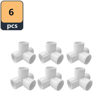 Sasonco PVC Elbow Corner Side Outlet Tee Fitting Tee PVC Fitting Elbow PVC Elbow Corner Side Outlet Tee Fitting PVC Elbow Fittings (4 Way 3/4", 6)