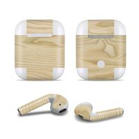 Masino Bluetooth Headset Protective Sticker Protector Decal Skin Cover for Apple AirPods 2 & 1 with Charging Case, NOT Compatible with AirPods 2 Wireless Charging Case (Decal- Wood)