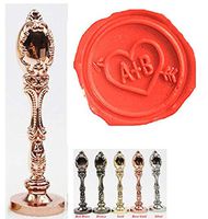 MNYR Vintage Customize Personalized Custom Wedding Monogram 2 Initials Arrow Heart Sealing Wax Seal Stamp Rose Gold Handle Kit Invitation Christmas Gift Wrap Package Custom Word Wax Seal Stamp Set