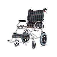 LYYYL Wheelchair Lightweight Folding Portable Transport Chair with Bags Solid Tires Seatbelt Hand Brakes Comfortable Armrest Seat Heavy Duty 220lbs Swing Away Foot Rrests Men and Women (Lattice)