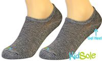 KidSole Severs Socks With Gel Heel For Kids with heel sensitivity from Severs Disease, Plantar Fasciitis or any other undiagnosed heel pain issues. Full length ankle cut socks made from soft combed co