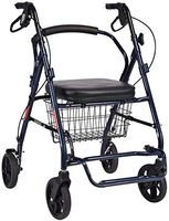 Standard Walkers Walking Aid Walking Stick Elderly with Basket-Type Pedal seat, Adjustable Folding Trolley Scooter, Four-Wheel Drive Shopping cart Suitable for Adults Walking Frames