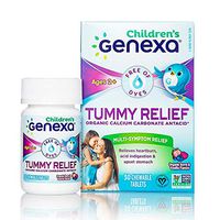 Genexa Tummy Relief for Children – 30 Chewable Tablets | Calcium Carbonate Antacid, Non-GMO Verified, Certified Gluten-Free & Certified Vegan | Free of Talc & Dyes