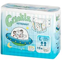 Crinklz Tab-Style Briefs Adult Printed Diapers, Astronaut, Large, Case/60 (4/15s)