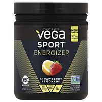New Vega Sport Energizer Powder Strawberry Lemonade (18 Servings, 11.3 oz) - Vegan, Gluten Free, All Natural, Pre Workout Powder, Non GMO
