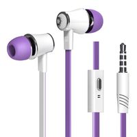 Lagstom Earphones in Ear Headphones Wired Earbuds Colorful Bass Headsets Sweatproof Noise Cancelling with Microphone Button Control for Running Gym Workout iPhone iPad iPod Android Mp3 Play (Purple)