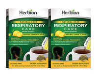 Herbion Naturals Respiratory Care Granules with Natural Lemon Flavor, 10 Count Sachet - Help Relieve Cold and Flu Symptoms, Promote Healthy Respiratory Function, Optimize Immune System (Pack of 2)