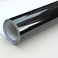 DIYAH High Gloss 6D Black Carbon Fiber Vinyl Wrap Sticker with Air Realease Bubble Free Anti-Wrinkle (12" X 60" / 1FT X 5FT)