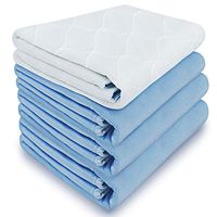 Ultra Soft Quilted Washable and Reusable Incontinence Bed Underpads, 34"X36" (4 Pack)