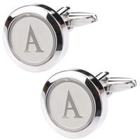 Dannyshi Mens Classic Stainless Steel Initial Cufflinks 26 Alphabet Initial Letter Cufflinks Business Wedding Shirts A-Z (A)