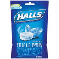 Halls Mentho-Lyptus Triple Soothing Action Cough Drops Resealable Bag 30 ct (Pack of 12)
