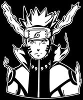 Naruto - Naruto Uzumaki Bijuu Mode Decal Sticker for Car/Truck/Laptop (4.5" x 5.5") (White)