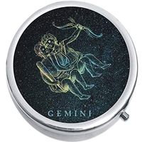 Gemini Zodiac Stars Medicine Vitamin Pill Box