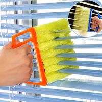 balloonbobo Microfibre Venetian Blind Cleaner Window Conditioner Duster Shutter Clean Brush Washable Reusable Useful Home Tool Green 13.5cm x 16cm