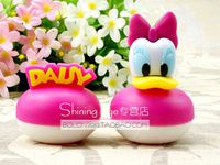 Disney Characters 3D Travel Contact Lens Case Kit Holder in Original Box (Fuchsia Daisy)