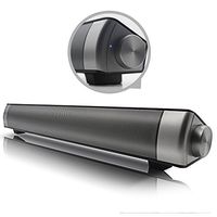 ETINAS Black Wired and Wireless Bluetooth Home Theater TV Stereo Speaker, 2 X 5W Compact Sound Bar 2.0 Channel with Remote Control