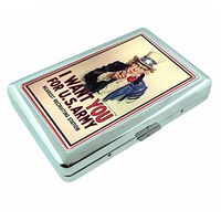 Propaganda D1 Silver Metal Cigarette Case Vintage Poster Political Advertisment