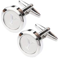Dannyshi Mens Classic Stainless Steel Initial Cufflinks 26 Alphabet Initial Letter Cufflinks Business Wedding Shirts A-Z (Y)