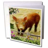 3dRose Little Pig - Greeting Cards, 6 x 6 inches, set of 6 (gc_9081_1)