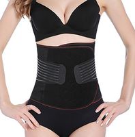 Flyusa Waist Trimmer Slimming Belt,Postpartum Postnatal Abdomen Binder Recovery Belt,Perfect Waist Firm Compression Body Shaper for Women Black(Size XXL)