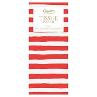 Caspari Gift Tissue Paper 4 Sheets - Painted Stripe Red White Wrapping Tissue Paper