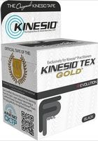 Kinesio Tex Gold Tape - 2" W x 16.4' L - Extra Water Resistant - 6 Roll Box - Black