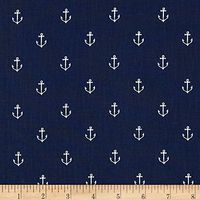 Michael Miller Sea Anchors Away Navy Fabric by The Yard