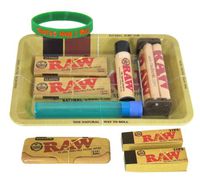 Bundle - 10 Items - RAW Rolling Paper Mini Rolling Tray Sampler Plus+