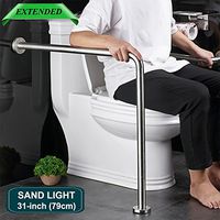 JCWANGDEFU Extended Type Grab Bar Handrails Hand Grips Safety Handle Assist Frame Railings Rail Support for Toilet Bathtub Bathroom Shower, 304 Stainless Steel, Sand Light