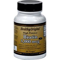 HEALTHY ORIGINS BIOTIN 5,000 MCG, 60 VCAP