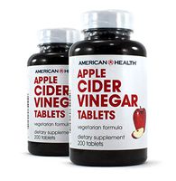 American Health Apple Cider Vinegar Tablets (2 Pack) - Balanced Diet and Exercise Program Support, No Tart Vinegar Taste - Non-GMO, Gluten-Free, Vegetarian - 480 mg, 200 Count - 200 Total Servings